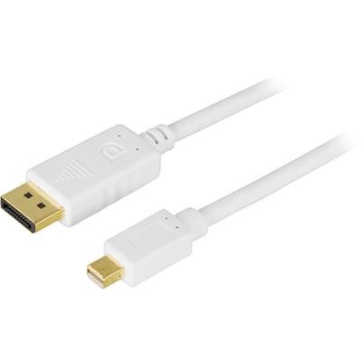 Kbl DisplayPort till Mini DP, 20-pin ha-ha, 2m vit